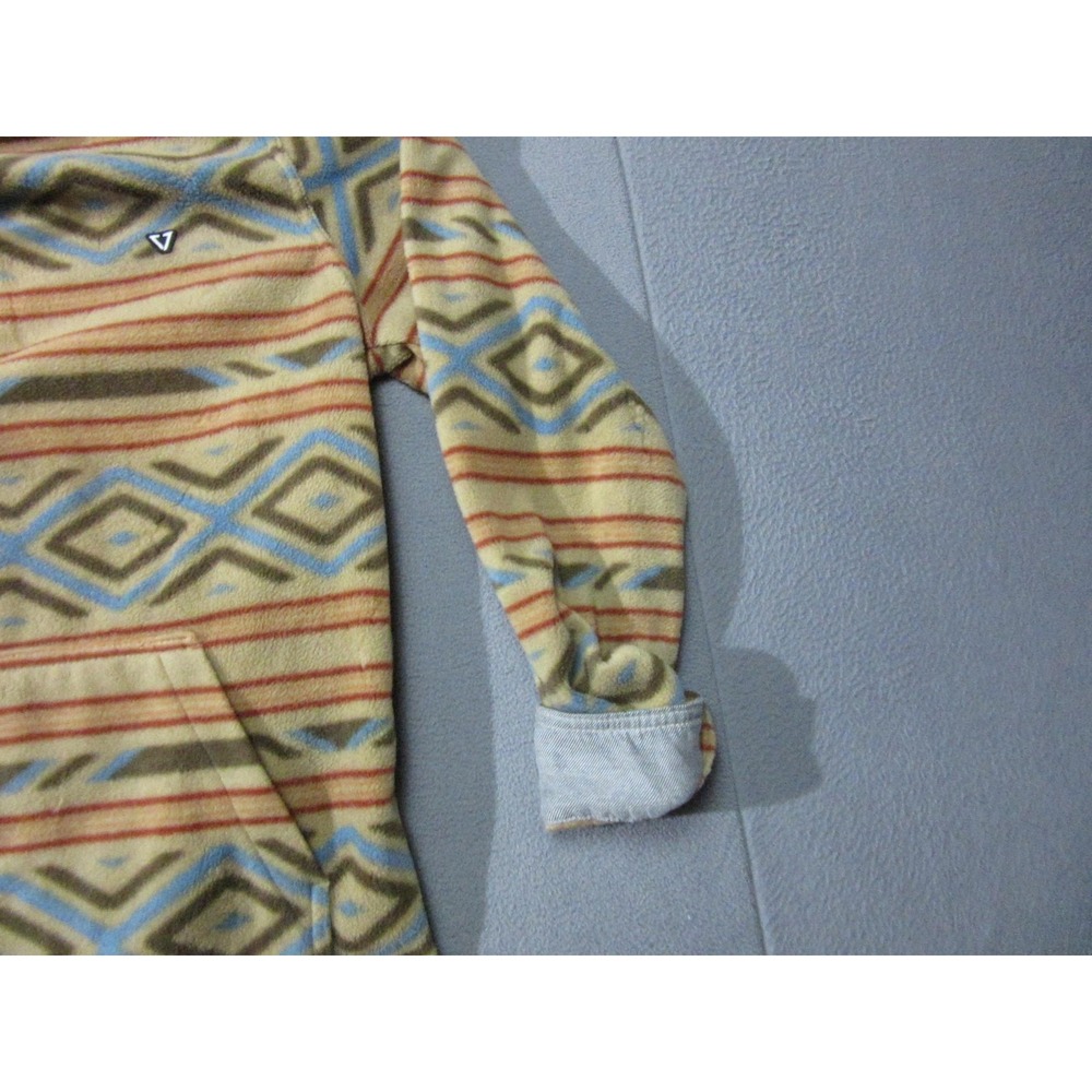 Vissla Hoodie Mens Small Multicolor Fleece Henley Aztec Tribal Pullover Flipcuff - Picture 8 of 16